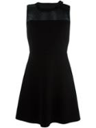 Red Valentino Shoulder Panel Flared Dress, Women's, Size: Small, Black, Polyamide/polyester/spandex/elastane/viscose