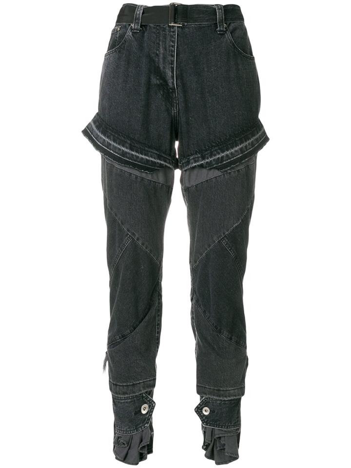 Sacai Patch Slim-fit Jeans - Black
