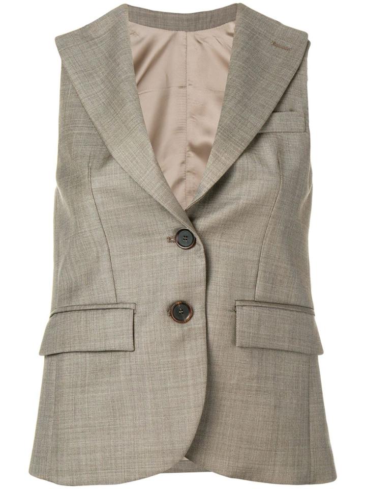 Erika Cavallini Tailored Fitted Waistcoat - Neutrals