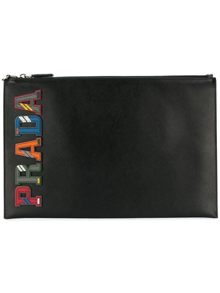 Prada Character Clutch - Black