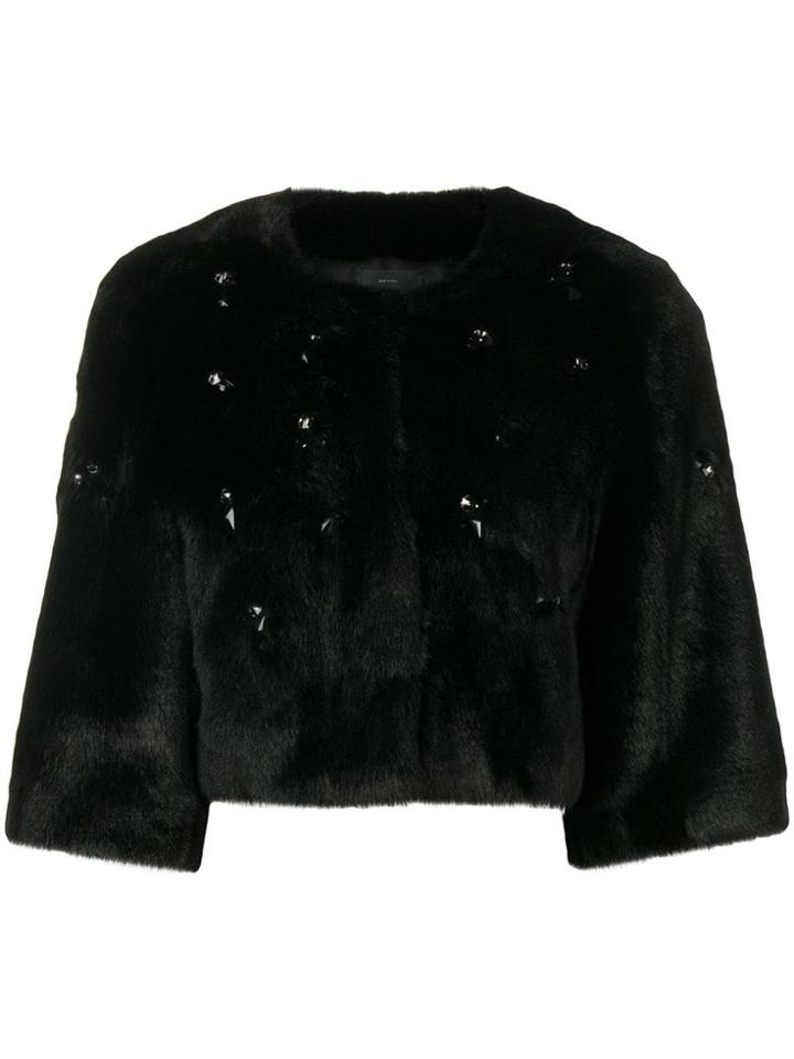 Pinko Zani Faux Fur Jacket - Black