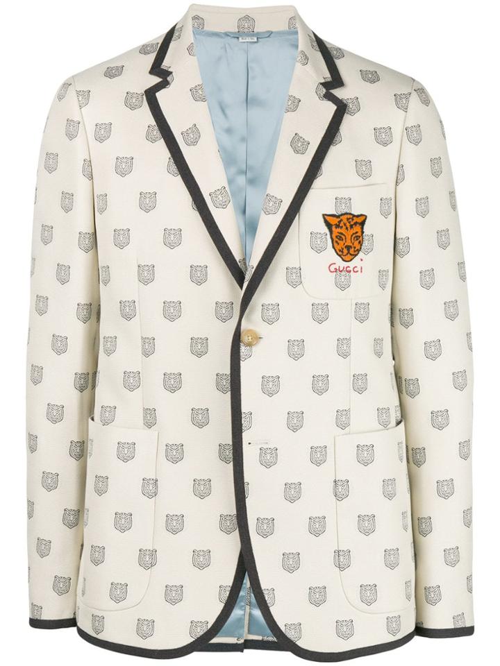 Gucci Logo Fitted Jacket - Nude & Neutrals