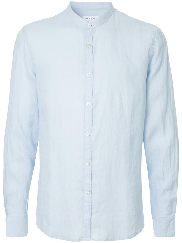 Venroy Grandad Collar Shirt - Blue
