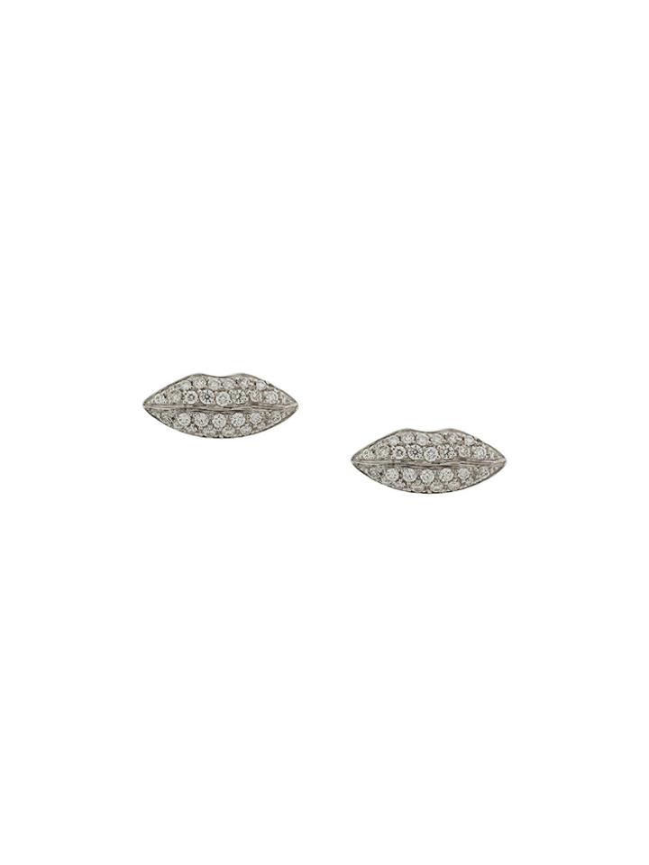 Delfina Delettrez 18kt White Gold Lips Stud Earring - Metallic