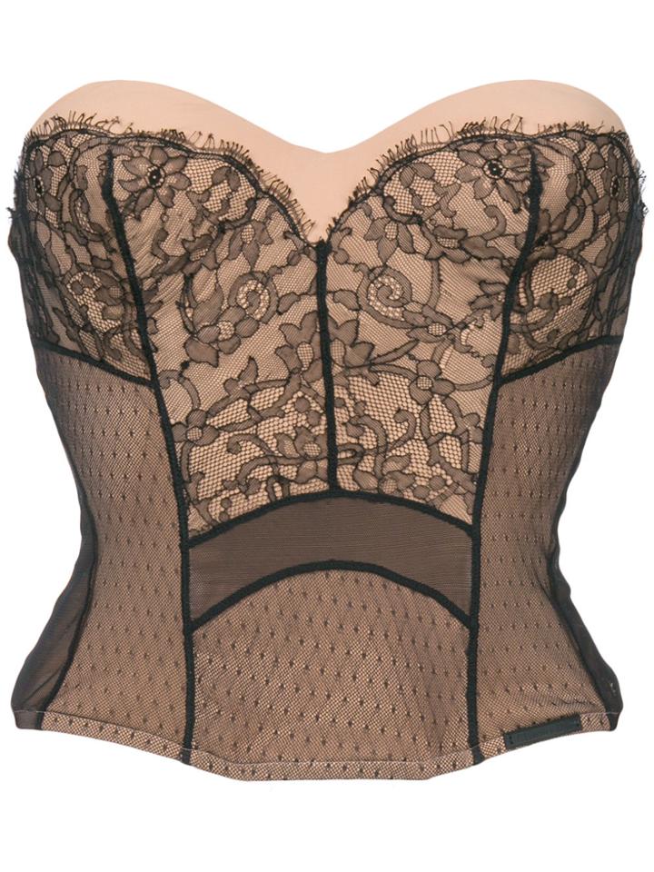 Christian Dior Vintage Strapless Lace Bustier - Pink & Purple