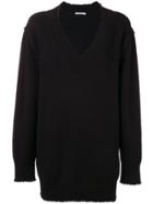 T By Alexander Wang Distressed Sweater Dress - Black