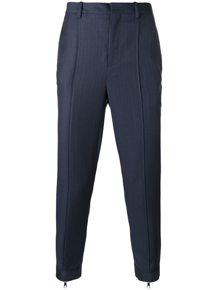 Neil Barrett Zip Cuff Tapered Trousers - Blue