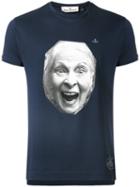 Vivienne Westwood Man - Face Print T-shirt - Men - Cotton - Xl, Blue, Cotton
