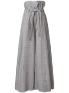Erika Cavallini Checked Wide-leg Trousers - Black