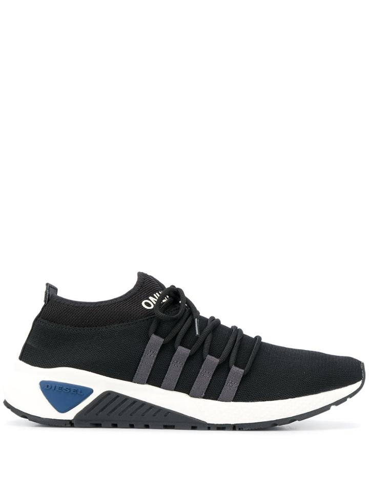 Diesel Low Top Knit Sneakers - Black