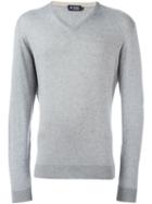 Hackett V-neck Sweater, Men's, Size: Xxl, Grey, Cotton/cashmere