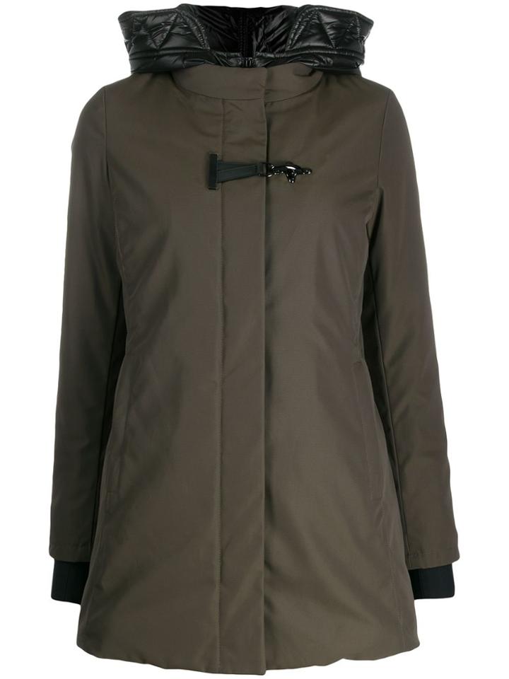 Fay Quilted Hood Parka - Green