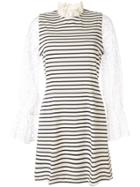 Sea Striped Flared Dress - White
