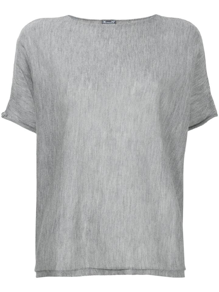 Kristensen Du Nord Shortsleeved Knitted Top - Grey