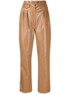 Nanushka High-waisted Cropped Trousers - Brown