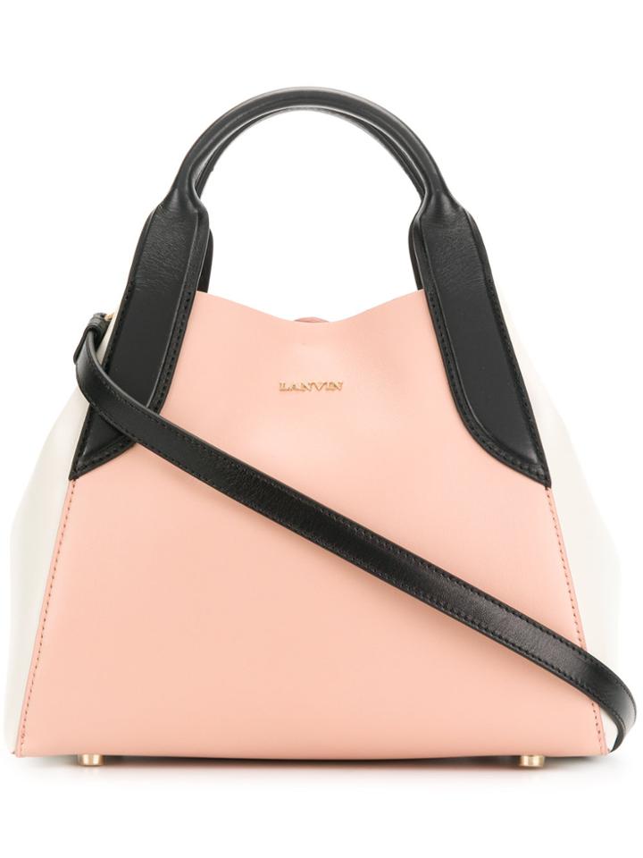 Lanvin Colour Block Mini Tote - Pink & Purple