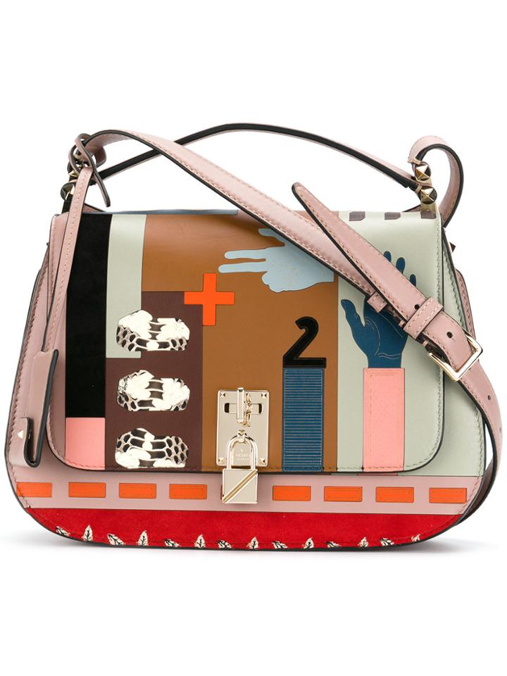 Valentino Valentino Garavani Piper Saddle Bag - Pink & Purple