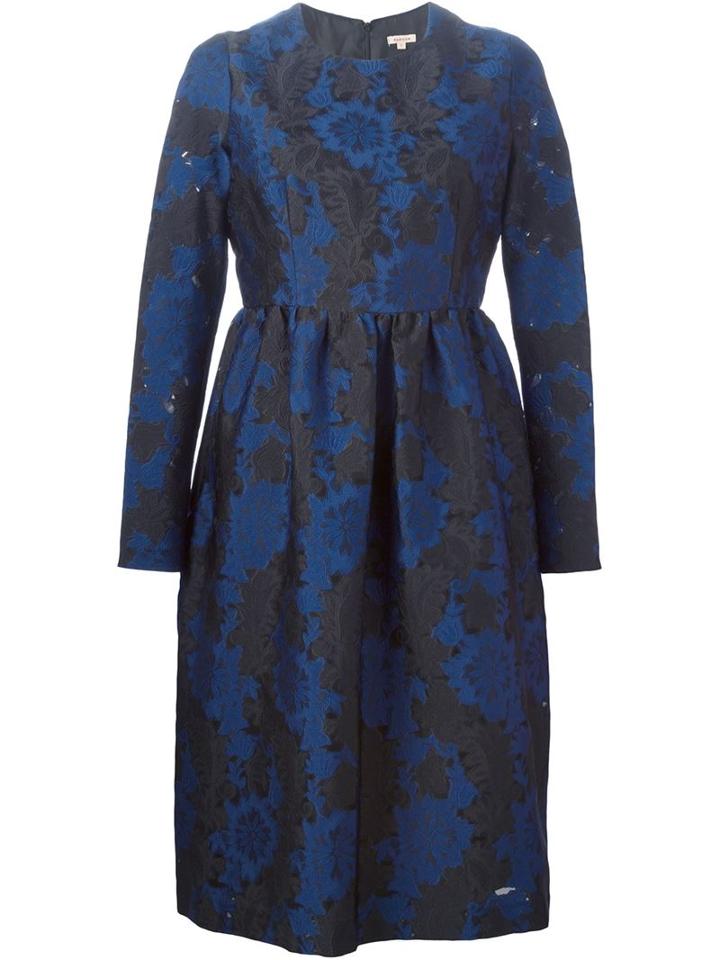 P.a.r.o.s.h. Floral Jacquard Dress, Women's, Size: Small, Blue, Polyester/silk/polyamide