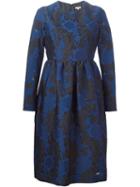 P.a.r.o.s.h. Floral Jacquard Dress, Women's, Size: Small, Blue, Polyester/silk/polyamide