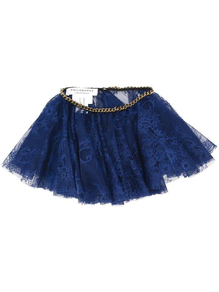 Philosophy Di Lorenzo Serafini Chain Trim Lace Collar, Women's, Size: Small, Blue, Polyamide