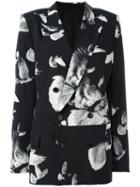 A.f.vandevorst Floral Print Blazer, Women's, Size: 38, Black, Silk/spandex/elastane