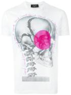 Dsquared2 Skull Print T-shirt, Men's, Size: Xl, White, Cotton