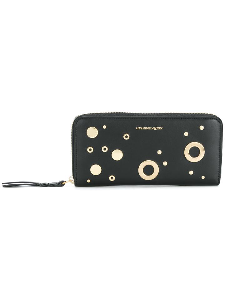 Alexander Mcqueen Eyelet And Stud Wallet - Black