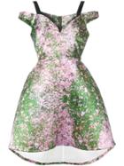 Natasha Zinko - Bardot Flared Dress - Women - Polyamide/polyester - 36, Women's, Green, Polyamide/polyester