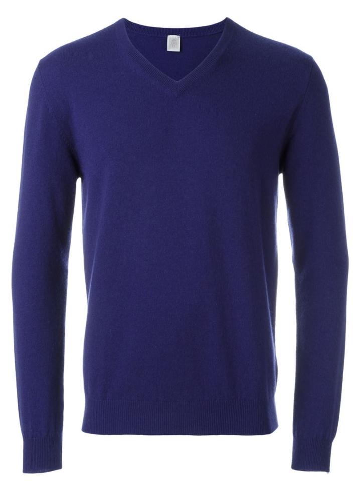 Eleventy V-neck Sweater, Men's, Size: Xxxl, Blue, Cashmere