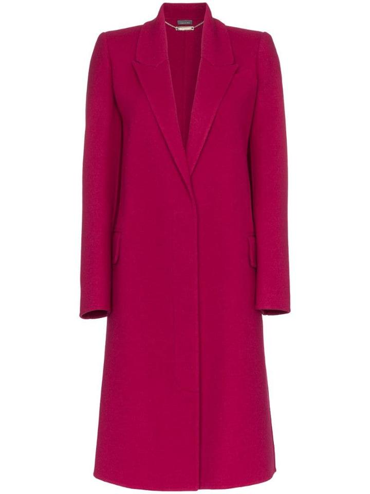 Alexander Mcqueen Single Breasted Cashmere Blend Coat - Pink
