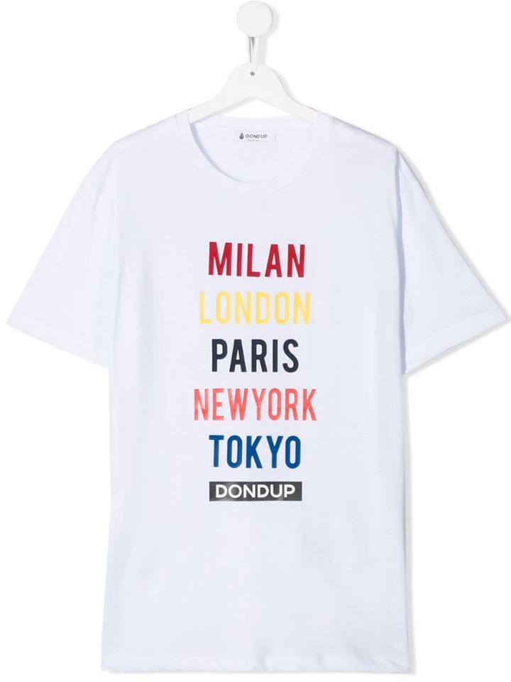 Dondup Kids City Print T-shirt - White