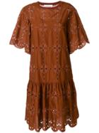 See By Chloé Openwork Lace Dress - Brown