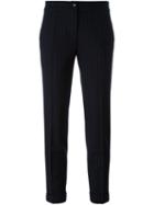 Etro Pinstripe Cropped Trousers, Women's, Size: 40, Blue, Spandex/elastane/wool