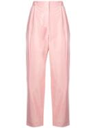 Mansur Gavriel Taffeta High Waisted Trousers - Pink