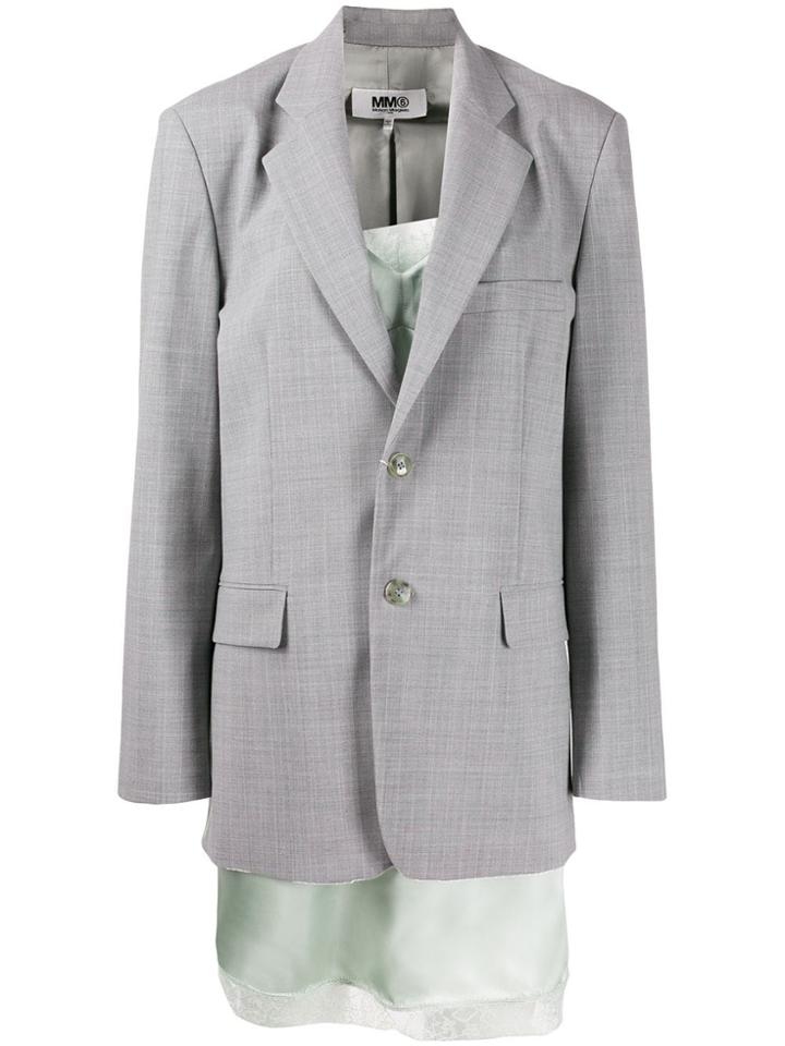 Mm6 Maison Margiela Attached Dress Oversized Blazer - Grey