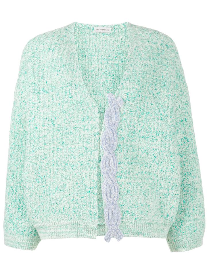 Vika Gazinskaya - Chunky Knit Cardigan - Women - Wool - S, Green, Wool