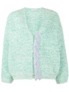 Vika Gazinskaya - Chunky Knit Cardigan - Women - Wool - S, Green, Wool