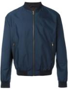 Salvatore Ferragamo Summer Catcher Bomb Jacket, Men's, Size: 48, Blue, Polyester/polyurethane/cupro