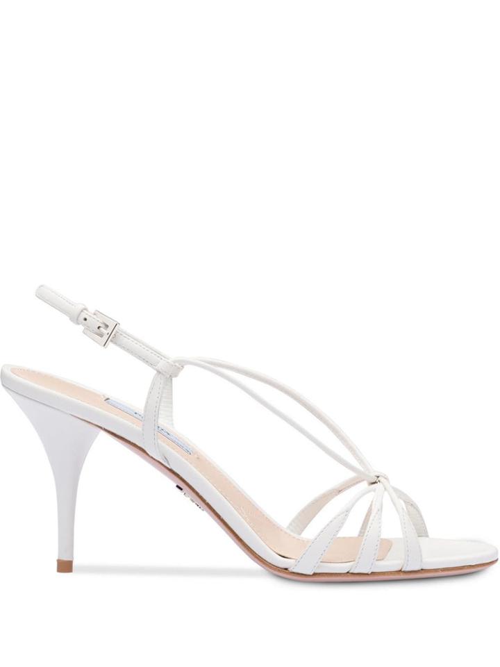 Prada Kid Leather Sandals - White