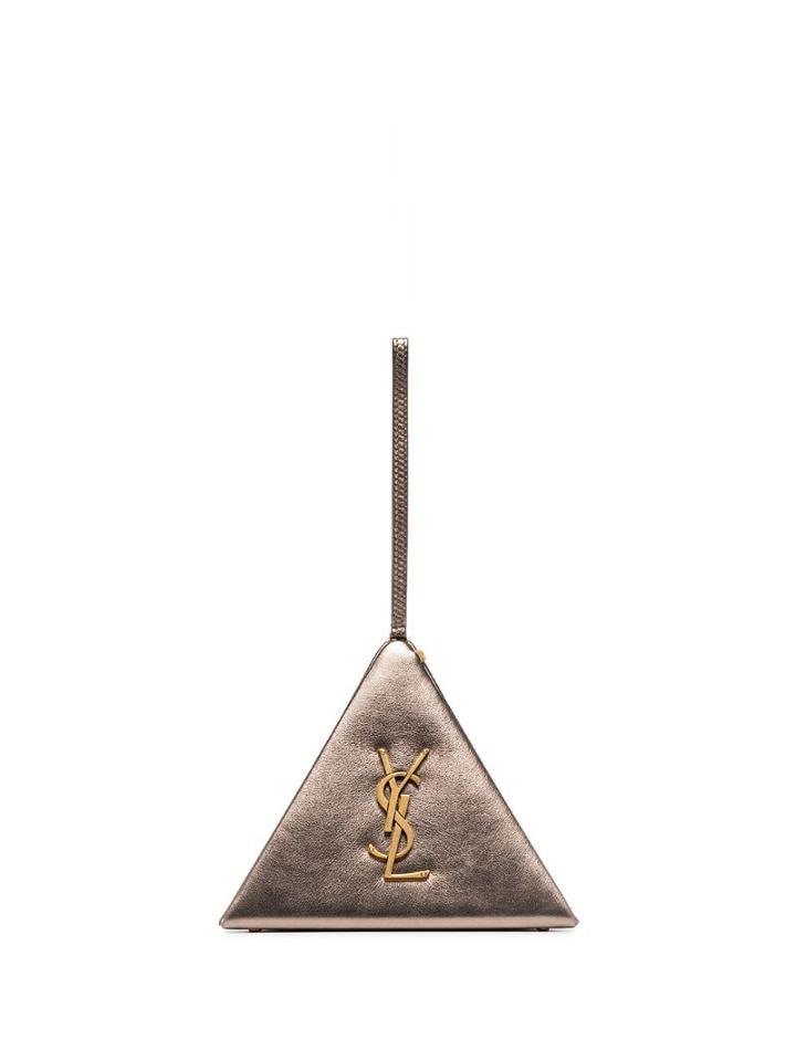 Saint Laurent Monogram Pyramid Box Bag - Grey