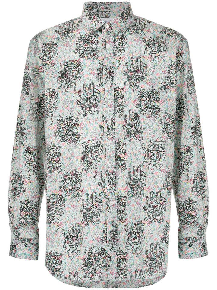 Comme Des Garçons Shirt Doodle Print Shirt - White