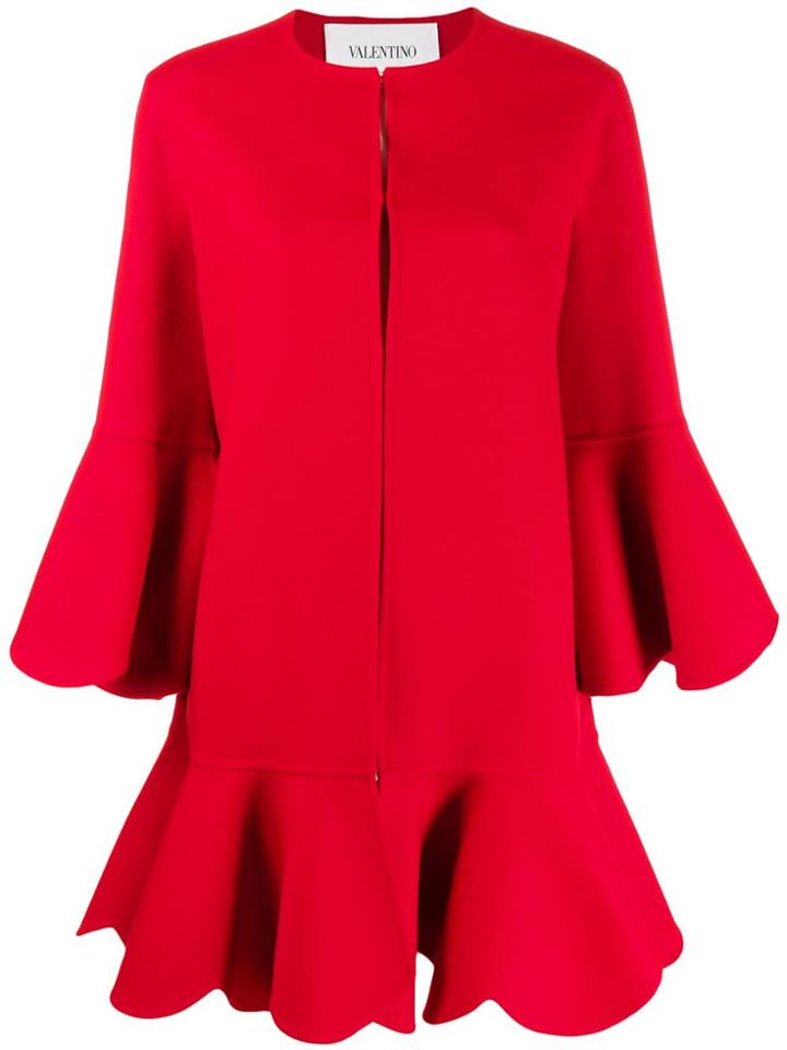 Valentino Compact Drape Cape - Red