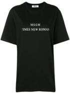 Msgm Times New Roman T-shirt - Black