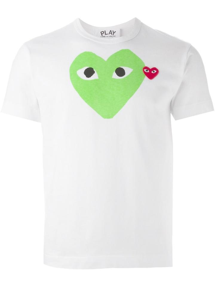 Comme Des Garçons Play - Printed Heart T-shirt - Men - Cotton - M, White, Cotton