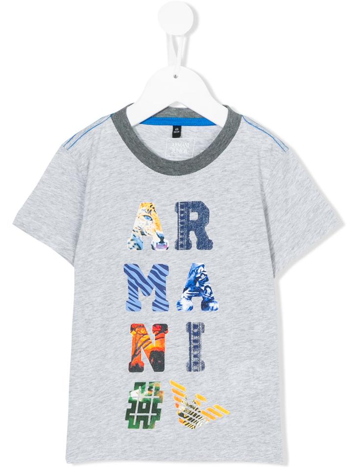 Armani Junior - Logo Print T-shirt - Kids - Cotton - 5 Yrs, Grey