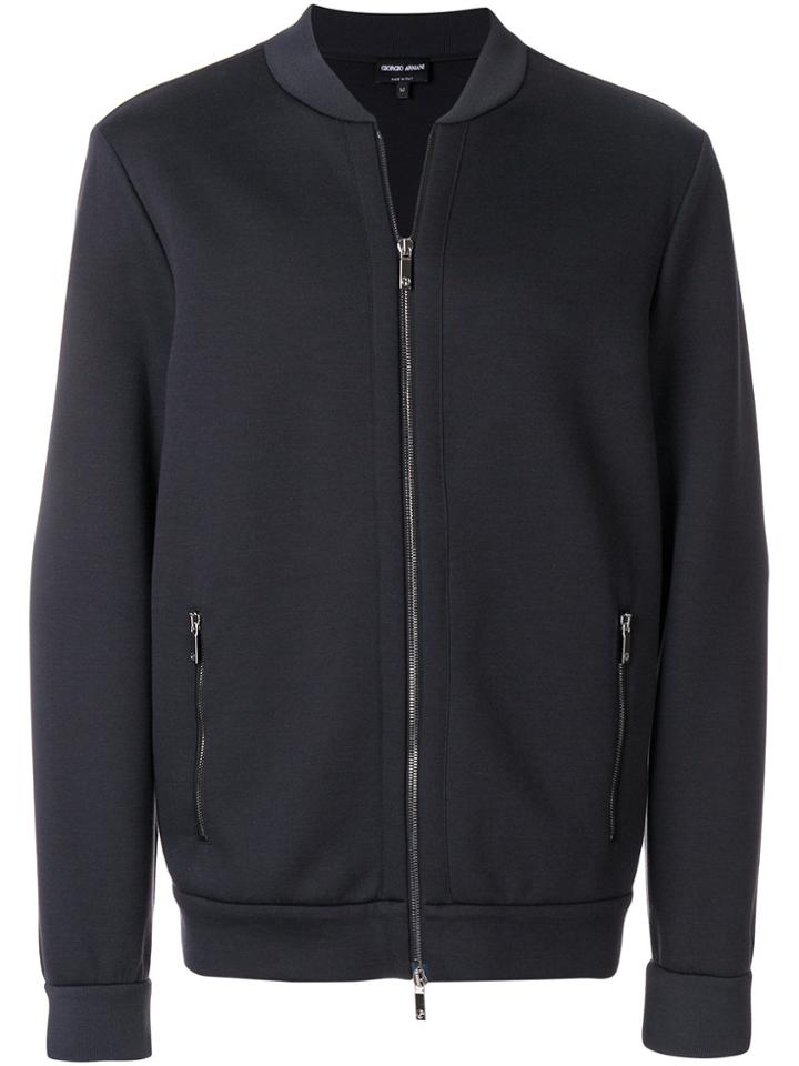 Giorgio Armani Slim Fitted Bomber Jacket - Black