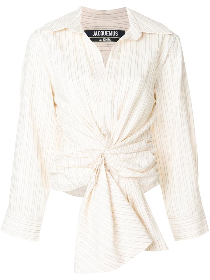 Jacquemus Striped Tie-front Shirt - Nude & Neutrals