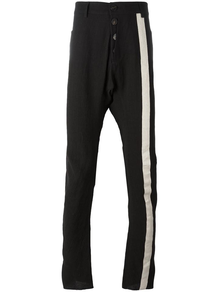 Cedric Jacquemyn Taped Pants, Men's, Size: 50, Black, Linen/flax/polyester/cotton