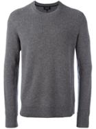 Rag & Bone Ribbed Crew Neck Jumper, Men's, Size: Xxl, Grey, Cashmere