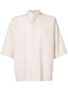 Homme Plissé Issey Miyake High Standing Collar Shirt - Brown